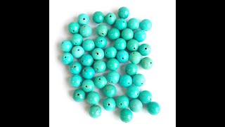 Pure blue Natural Turquoise stone beads round ball loose beads