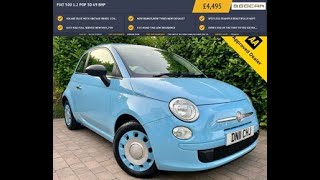 FIAT 500  1.2 POP RETRO  3d 69 BHP Pastel Volare Blue (Legends Blue) for sale on www.boocar.co.uk