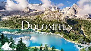 FLYING OVER DOLOMITES 4K UHD - Relaxing Music Along With Beautiful Nature Videos - Amazing Nature
