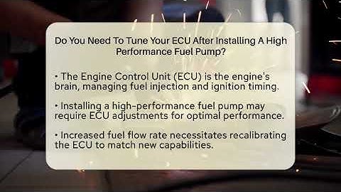 Do You Need To Tune Your ECU After Installing A High Performance Fuel Pump? - Car Performance Pros