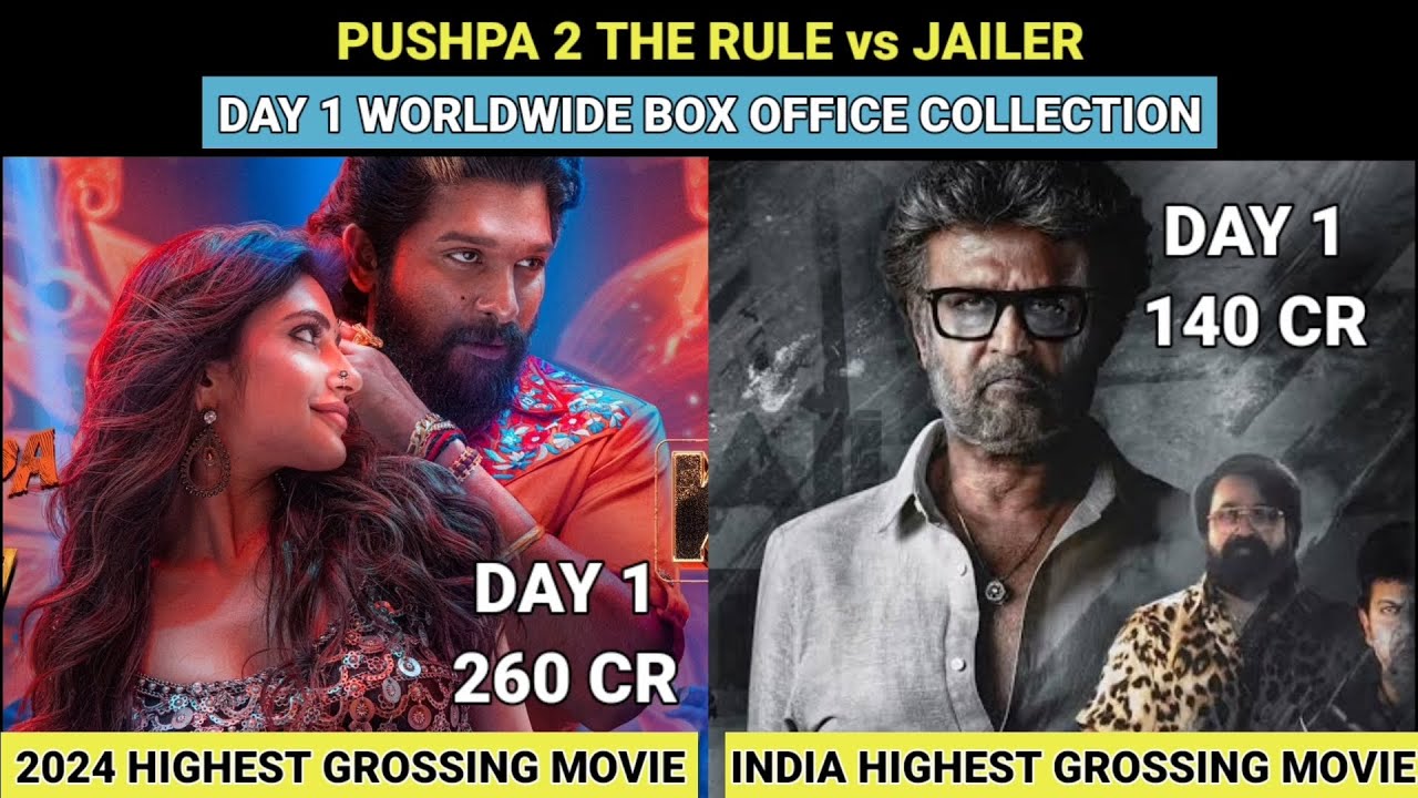 Pushpa 2 The Rule vs Jailer Day 1 Worldwide Box Office Collection ...