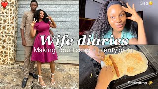Wife Diaries: HOW I TAKE CARE OF MY FAMILY 🥰 + cooking for a hungry husband + liquid soap + Gists😍