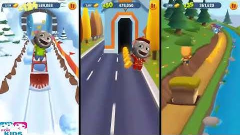 Talking Tom Gold Run | Fireman Tom vs Talking Tom vs Ginger vs Robber