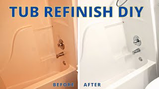 How To Paint a Tub & Shower Surround |  BEFORE & AFTER  FIBERGLASS REFINISHING | DIY Power Couple