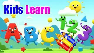 Learn ABC, 123 , Colors And Shapes | Kids Basic Learning For 3 Year Olds | #abc #123 #kids
