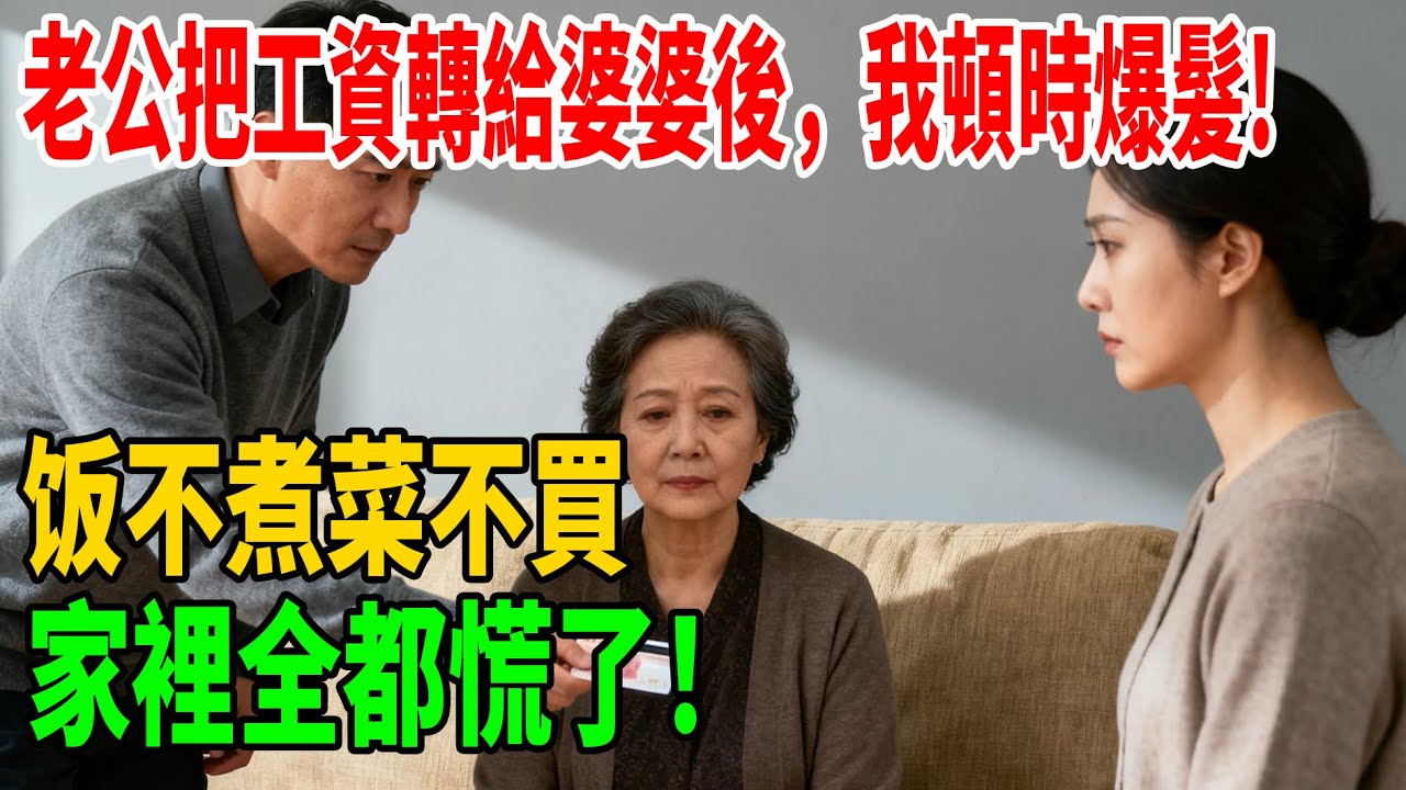 老公把工資轉給婆婆後，我頓時爆髮！飯不煮、菜不買、水電費不交，家裡全都慌了！#人生感悟 #婆媳关系 #養老生活 #情感