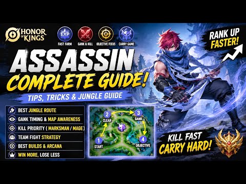 Assassin দিয়ে Carry করবেন কীভাবে? 99% Players এই ভুলগুলো করে! Honor Of Kings Assassin Guide Bangla.
