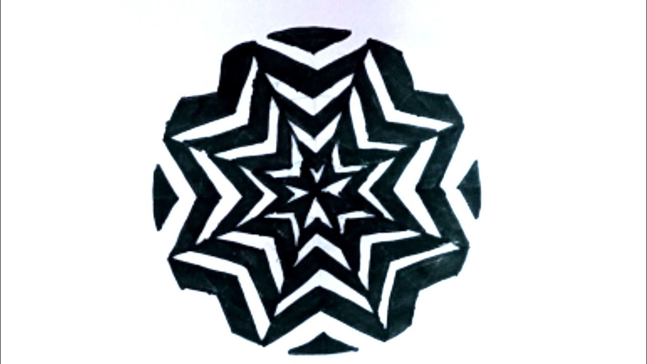 Spiral illusionary geometric shape drawing |Easy tutorial |Spiral drawing |geometric drawing| MTT |