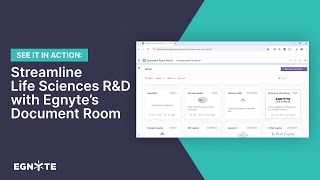 Streamline Life Sciences R&D with Egnyte’s Document Room