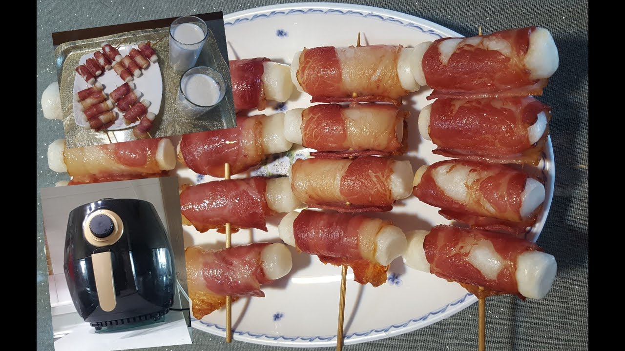 Rice cake (가래떡)with bacon (USING AIR FRYER) YouTube