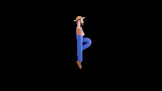 3D Cartoon Farmer Turntable | Fighting Pose Determined Farmer