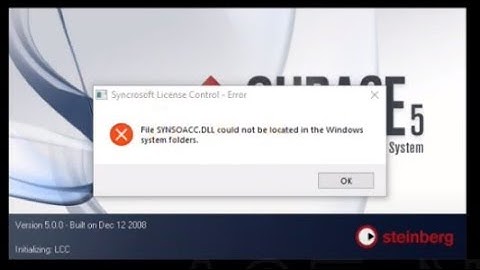 Вопросы По Cubase 5 - #1 ошибка: file SYNSOEMU.dll could not be lo located...