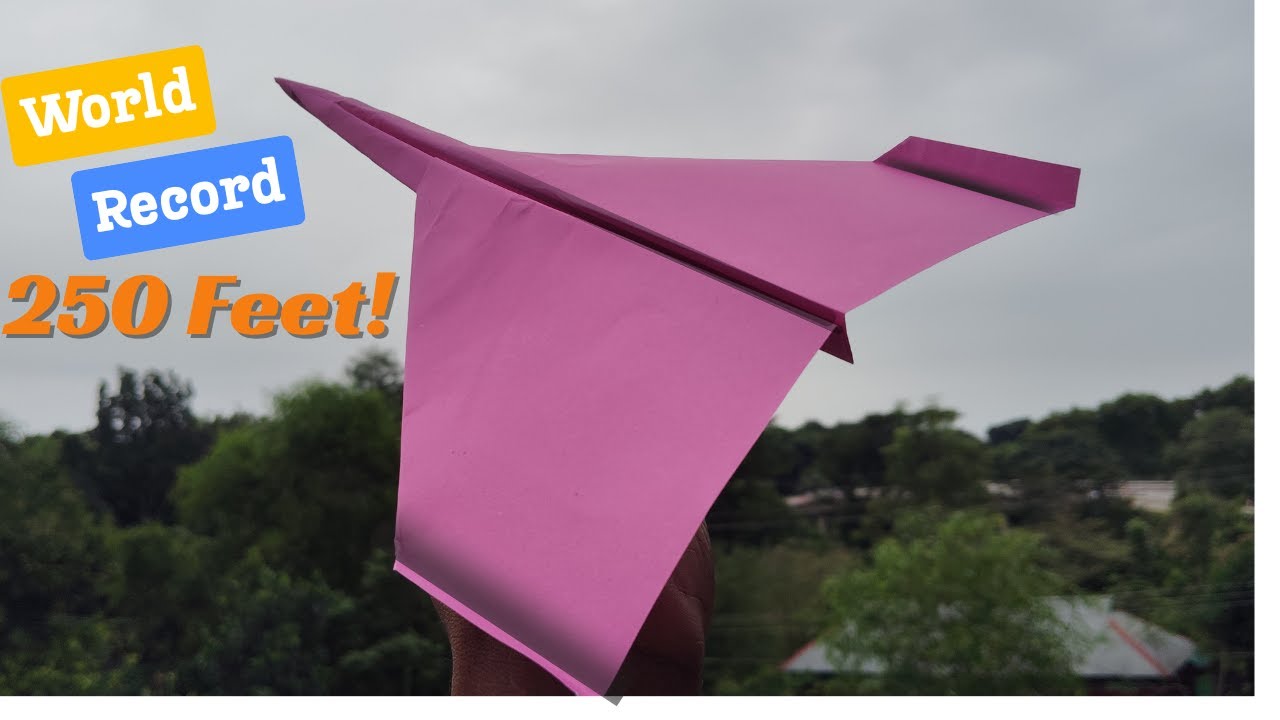 World Record Paper Airplane / Origami Jet Plane Craft Tutorial/ Maple Drawing Craft