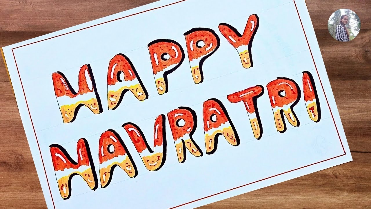 Easy Navratri Drawing/Navratri Poster Drawing/Bubble drawing 