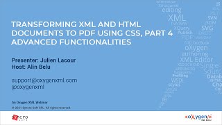 Webinar: Transforming XML and HTML documents to PDF using CSS, Part 4 – Advanced functionalities