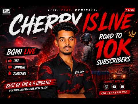 4.4 update 🔥🔥CHERRY IS LIVE 🔴 BGMI  Live Classic Gameplay  తెలుగు  LIVE 🔴 Road To 10 k