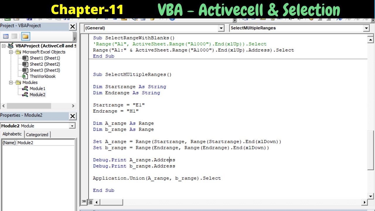 New Update VBA - ActiveCell \u0026 Selection in VBA | ActiveCell in VBA |Selection in VBA