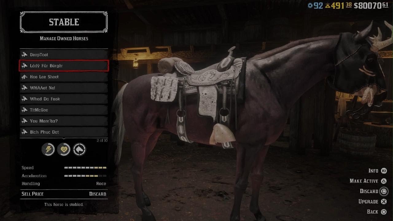 My StablesHorses on Red Dead Online YouTube