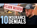 Top 10 Insurance denials by Adjusters