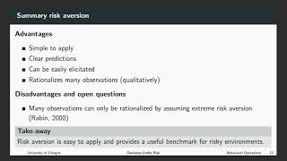 Behavioral Operations - Decisions Under Risk 5
