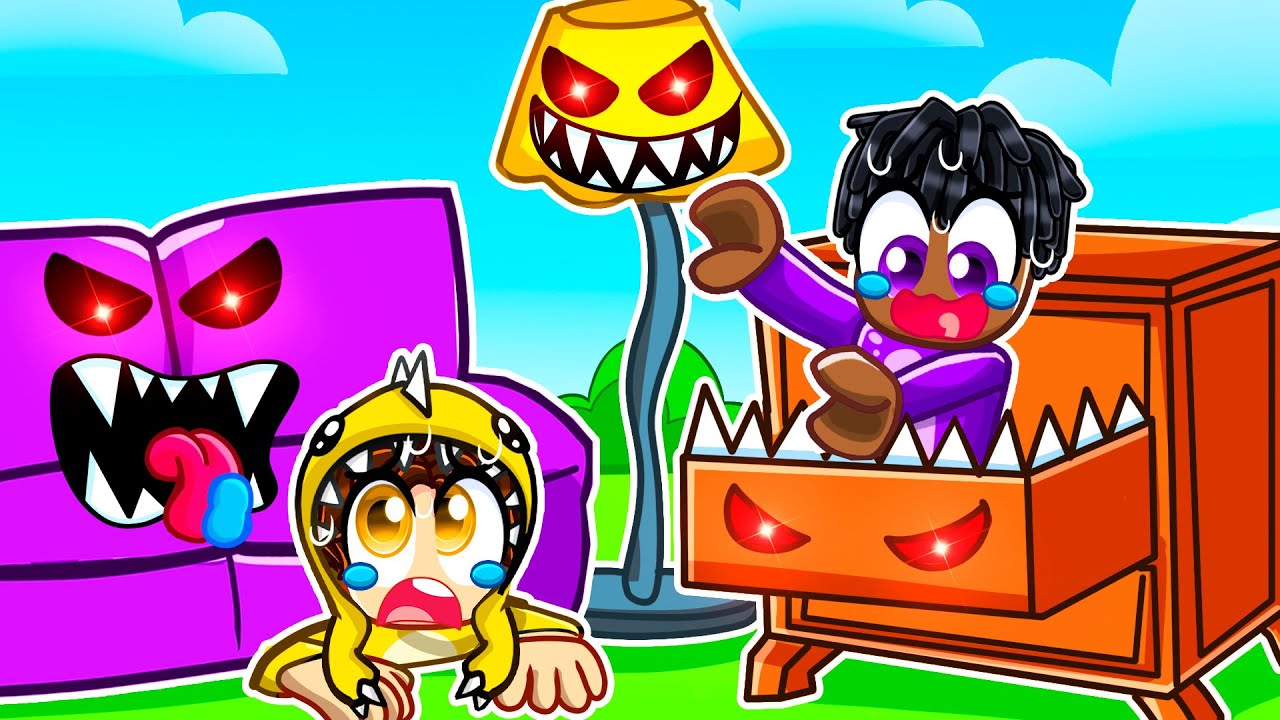 MY FURNITURE is ALIVE?! Roblox Wacky Worlds - YouTube