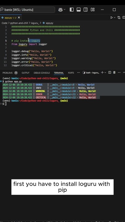 BEST way to write logs in Python #python #machinelearning # ...