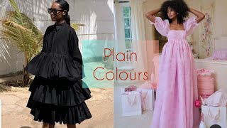 Plain Colors Street Fashion Outfit Style | Business Causal Outfit | Women Dresses.