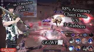 Black Desert Mobile 88% Accuracy Dosa vs 3 Grabbers in BlackSun, TNM IV, My Build in POV, GGTY😁 screenshot 5