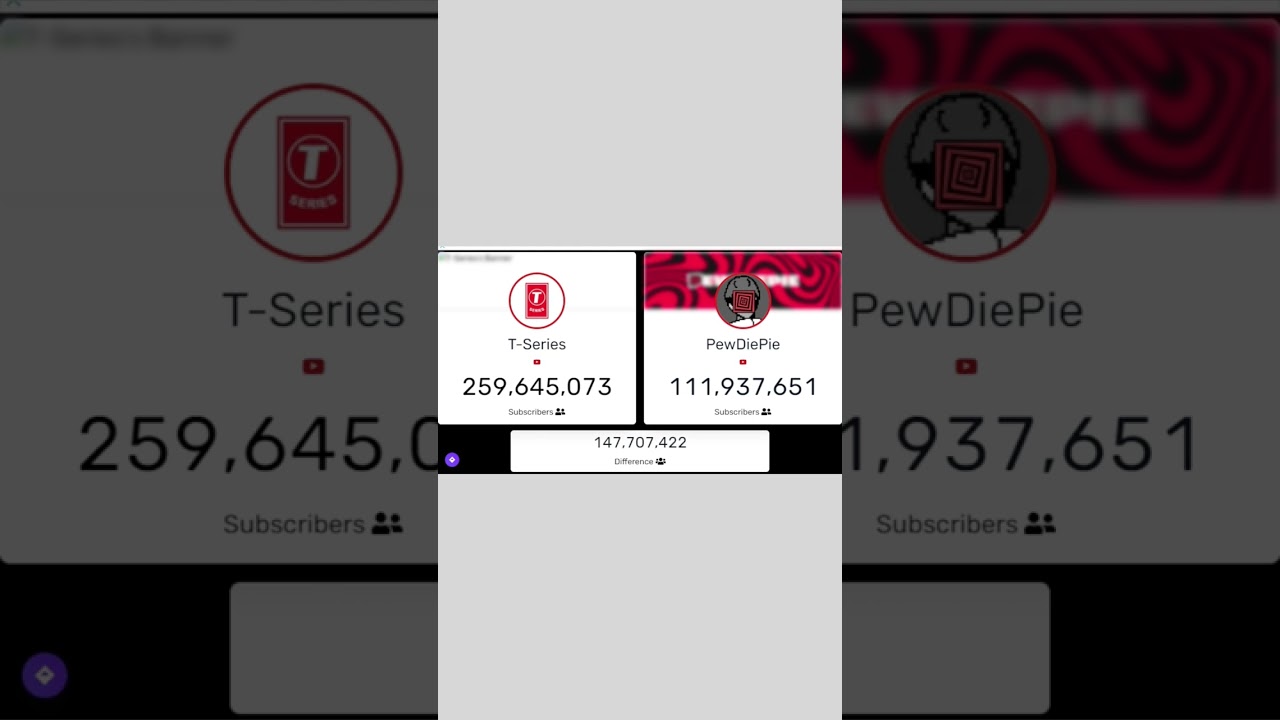 t series😀😃 vs😀😃pewdiepie live subscriber count on youtube video 📹 
