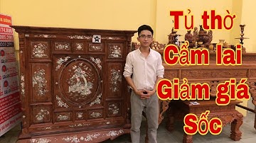 Tủ thờ cầm lai 13 ô trám cẩn ốc siêu xịn 1.53m  giảm giá cực sốc
