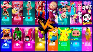 Minions 🆚 Pikachu 🆚 Cocomelon 🆚 Banana Cat 🆚 Pomni x Jax 🆚 Bluey 🆚 Cocomelon - Tiles Hop EDM Rush