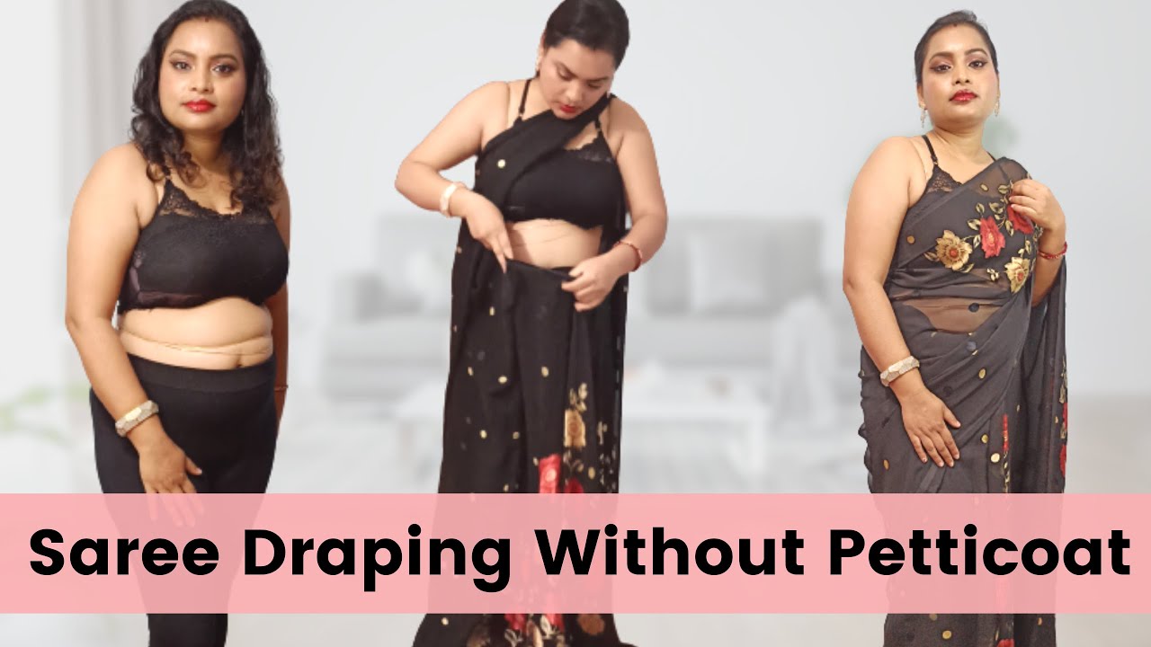 *Hindi* How To Wear Saree Without Petticoat | Flat Saree Draping For Beginners