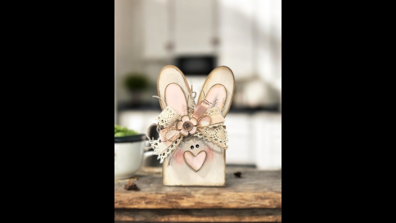 DIY Easter Bunny Tiered Tray Craft | Rustic + Primitive Finish