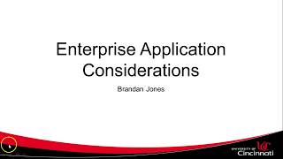 Enterprise Application Technical Considerations