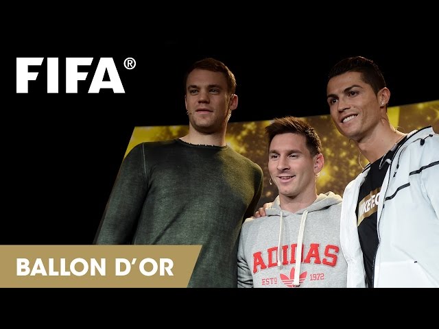 The FIFA Ballon d'Or 2014 candidates: Cristiano Ronaldo, Messi and Neuer