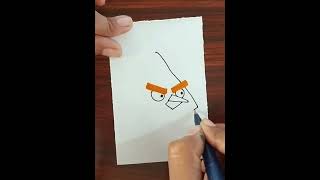 How To Angry Bird (Yellow Bird) | Easy Drawing Idea For Kids #shorts #drawing #angrybirds #coloring