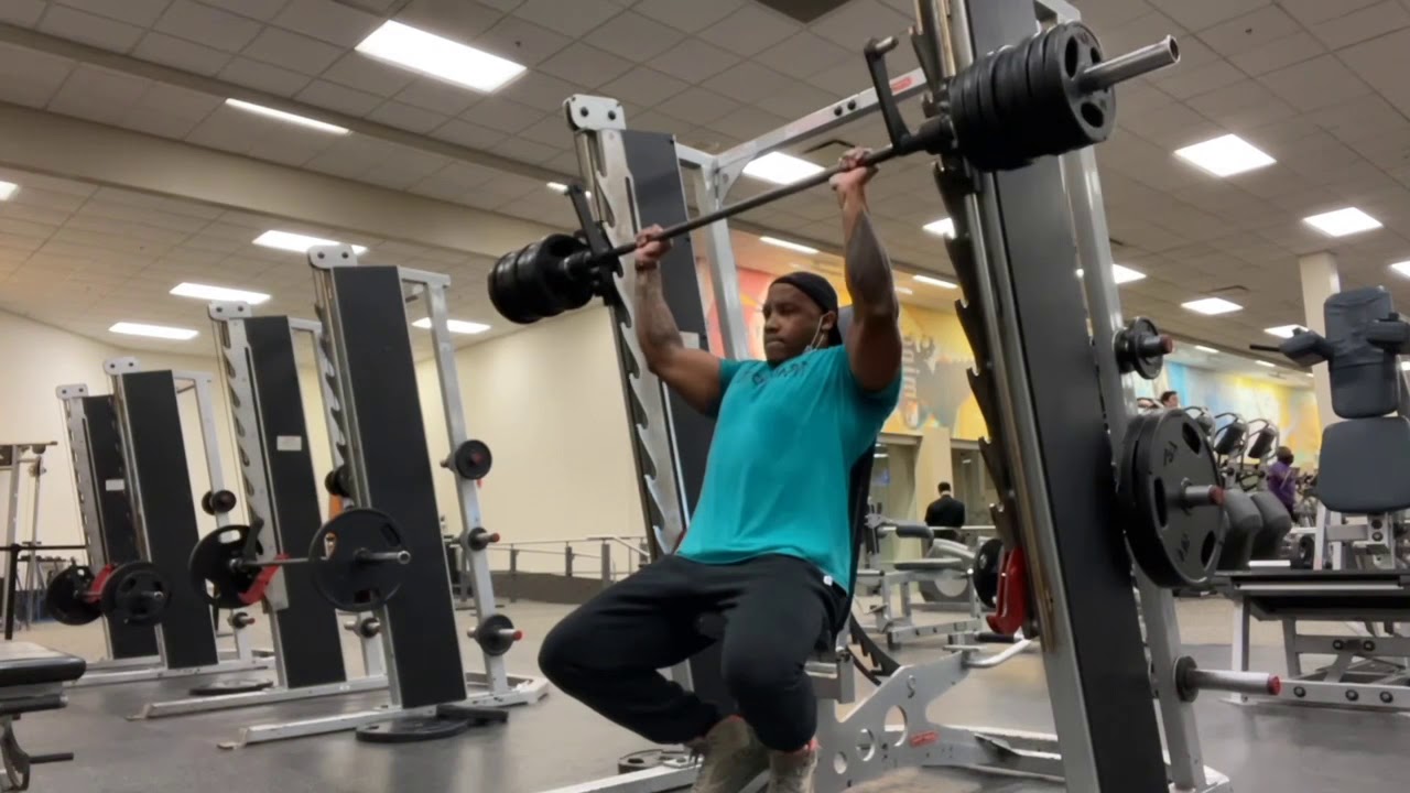 Smith Machine Seated Military Press (FATALITY SET) - YouTube