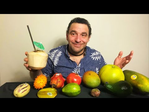 ASMR-Trying Exotic Fruits🍍🥑🥥