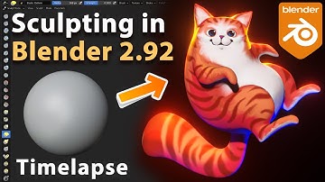 Blender stylized Cat sculpting timelapse | Vertex Painting