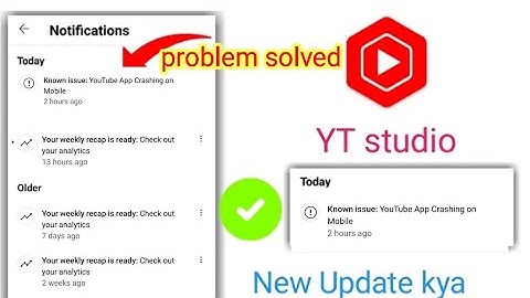 Known issue:YouTube App Crashing on Mobile Yt Studio | Yt Studio App Crashing on Mobile problemsolve