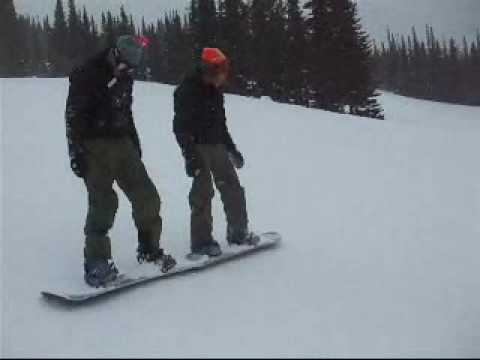 Tandem Snowboarding on Hudson Bay Mountain - YouTube