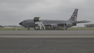 KC-46 Pegasus and KC-135 Stratotankers arrive at Yokota Air Base, Japan