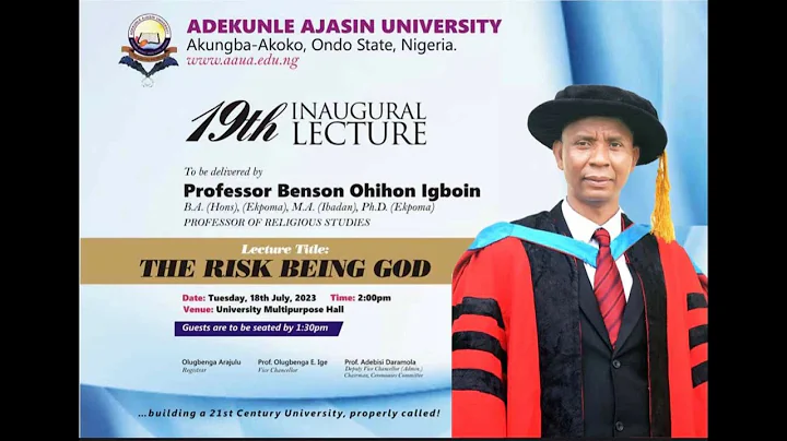 AAUA 19TH INAUGURAL LECTURE BY PROFESSOR BENSON O. IGBOIN