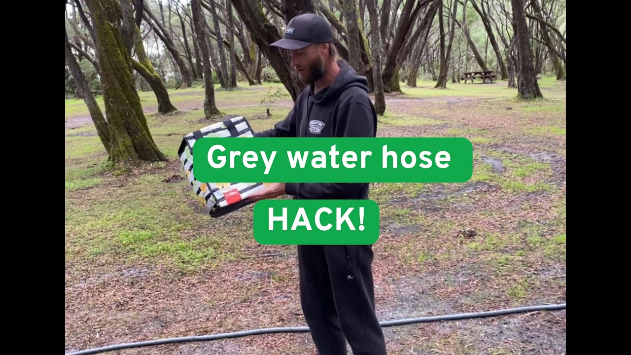 Simple caravan grey water hose HACK!!