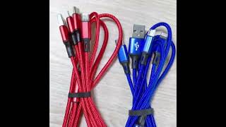 Nylon Braided 3 in 1 Charging Cable.#lightningcable #typecable #microusbcable #iphonecable