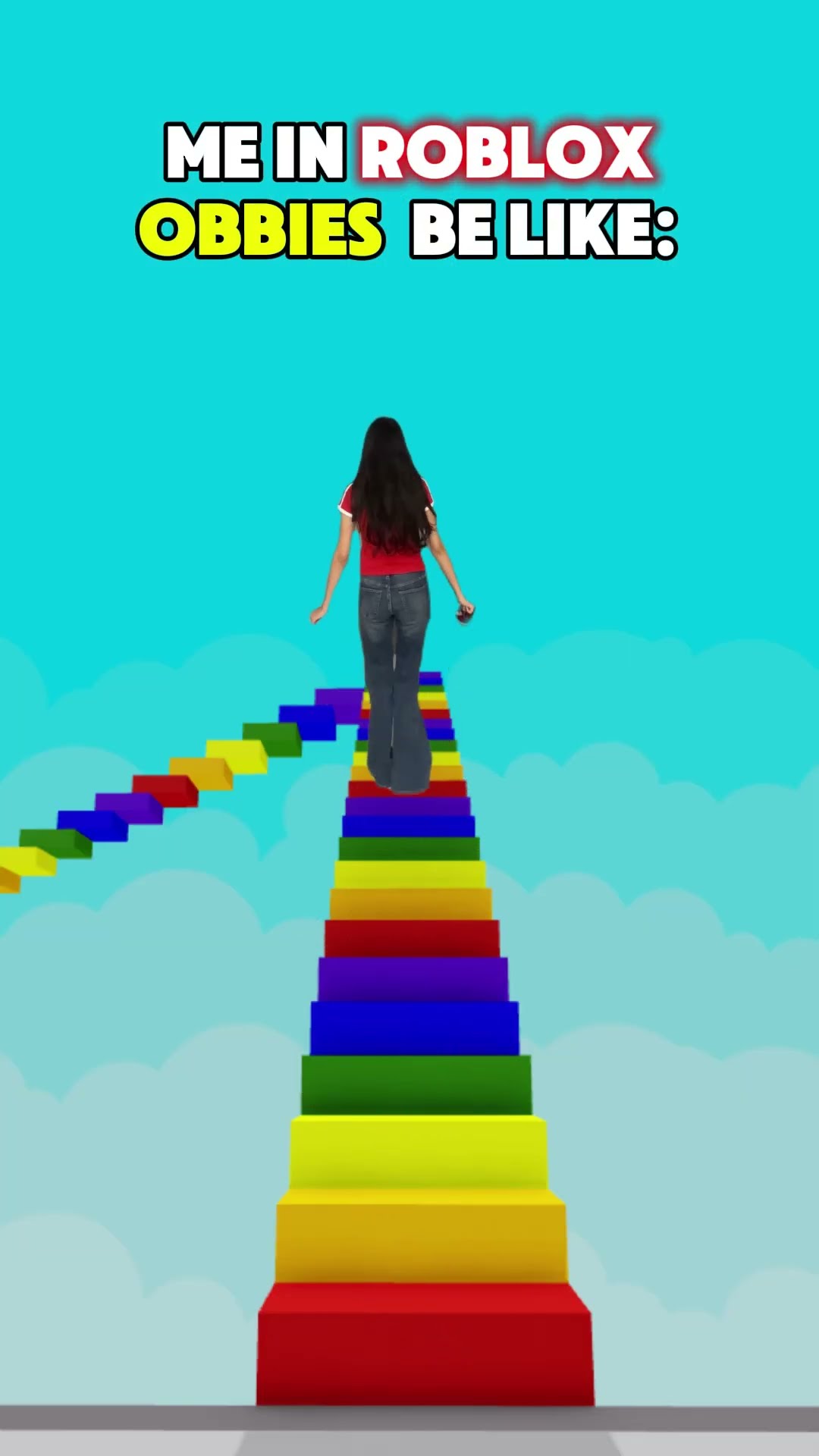 i love these RAINBOW stairs so much!!?❤ #roblox #robloxshorts