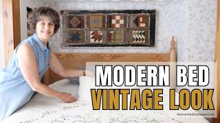 Modern Bed, Vintage Look: Guest Bedroom Refresh Part 2