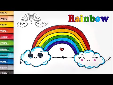 Cách Vẽ Hình Cute, Dễ Thương | Vẽ Cầu Vồng Cute | How To Draw A Rainbow And  Clouds | Vẽ Hình Chibi - Youtube