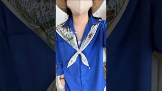 Upgrade Your Button-Down: Elegant and Easy Shirt Collar Scarf Knot,#ScarfStyling #SilkScarfTutorial