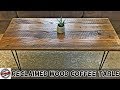 Reclaimed White Oak Coffee Table with Hairpin Legs